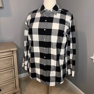 Lane Bryant Checkered Button-Up Shirt in Size 18
